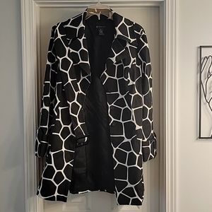 Black and white trench coat